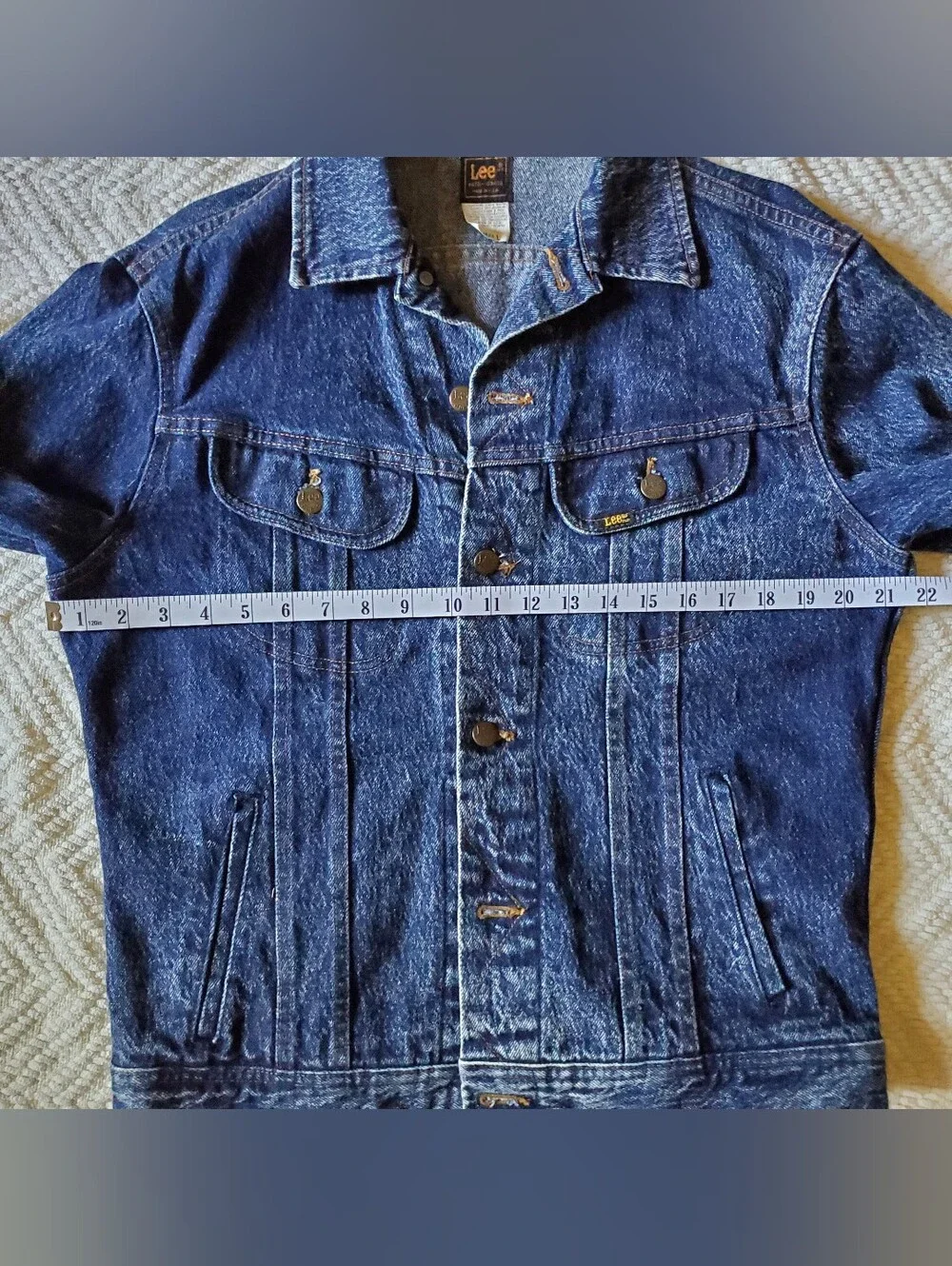 Vintage 80s Lee Riders Acid Wash Denim Trucker Jacket USA Made S